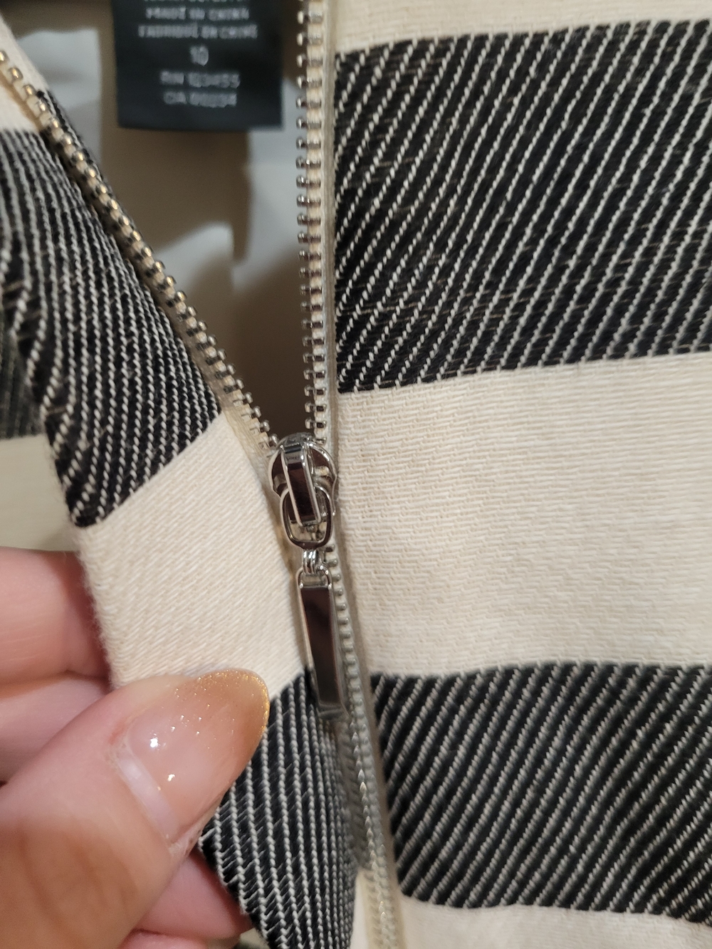 Lord & Taylor Black and White Striped Jacket - Picture 4 of 9